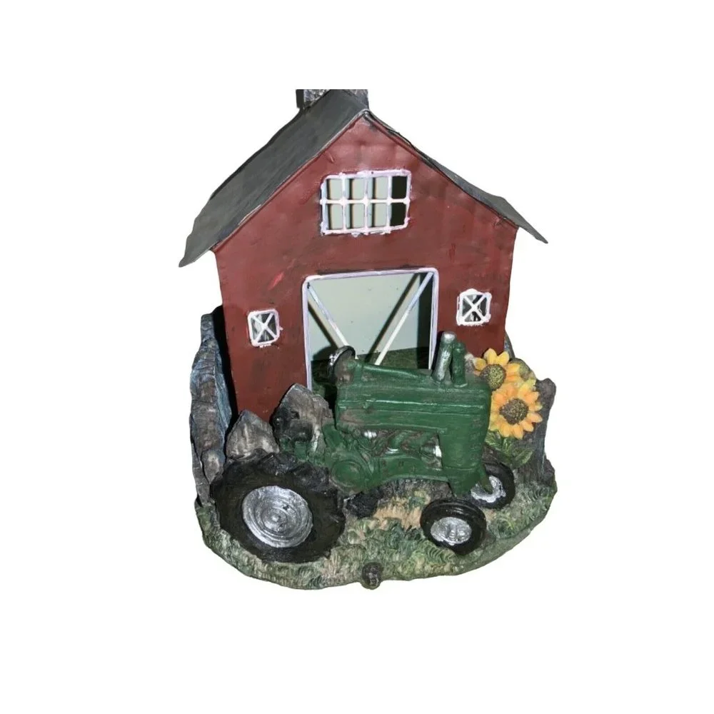 Barn House Building Tractor Nightlight Table atop Electric